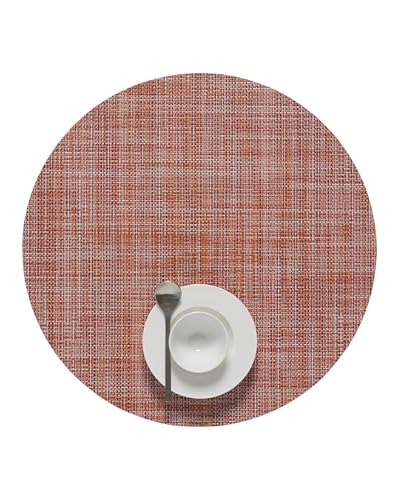 Chilewich Mini Basketweave Placemats, Round Woven Placemats Set of 4 - color: Cinnamon, size: 15" Round