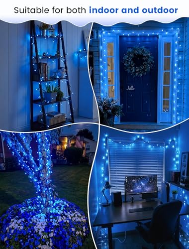 Blue Christmas Lights,13FT 50 Count Mini Clear String Lights - color: Blue(Green Wire), size: 50 count