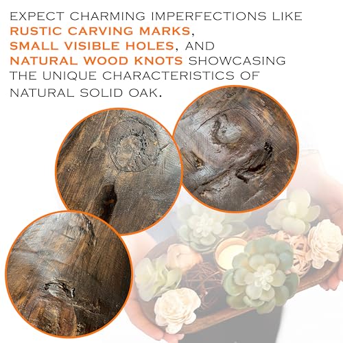 Decorative Bowl Home Decor Approx 10 Inch, Hand Crafted Spanish Oak - size: 10 inch oval