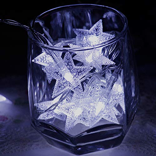 Twinkle Star 100 LED Star String Lights Plug in 33FT, White - color: White, size: Star lights - 49 ft