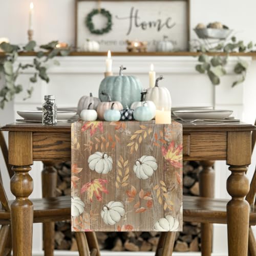 Artoid Mode 210 GSM Fall Table Runner Home Party Decor 13x72 Inch - color: Brown, size: 13" x 72", Table Runner
