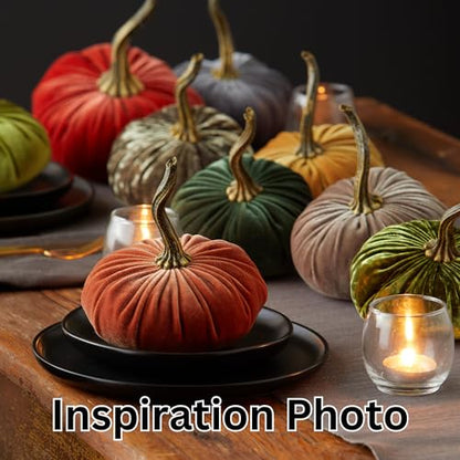 Your Heart's Content Harvest 6.25 inch Velvet Pumpkin (Harvest) - color: Harvest