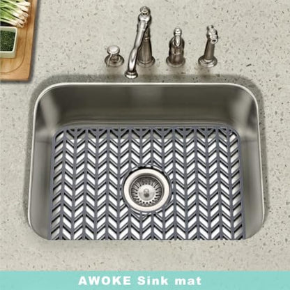 AWOKE Silicone Sink Protectors for Kitchen Sink 18.2"x 12.5" Center Drain - size: 18.2' x 12.5 Center Drain
