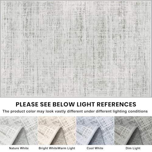5x8 Washable Area Rug for Living Room Bedroom: Non-Slip Modern White Gray - color: White Gray, size: 5' x 8' (Rectangular)