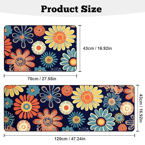 Kitchen Rugs Set of 2, Non-Slip Washable Floor Mats, Colorful Decorative Absorbent Runner Rugs for Kitchen Sink & Stove, Hallways Entryway and Laundry16.9 x27.6 + 16.9"x47.2" - color: Color-6