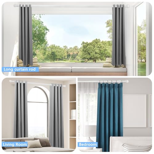 Curtain Rods for Windows 16-48", 6/8 In White Curtain Rod, 2 Pack - color: White, size: 48" - 6/8'' rod - 2 Pack