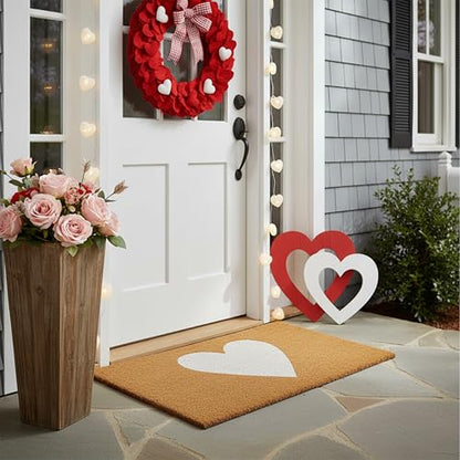 Calloway Mills Madison Heart Doormat (White, 24" x 36") - color: White, size: 2' x 3' (Rectangular)