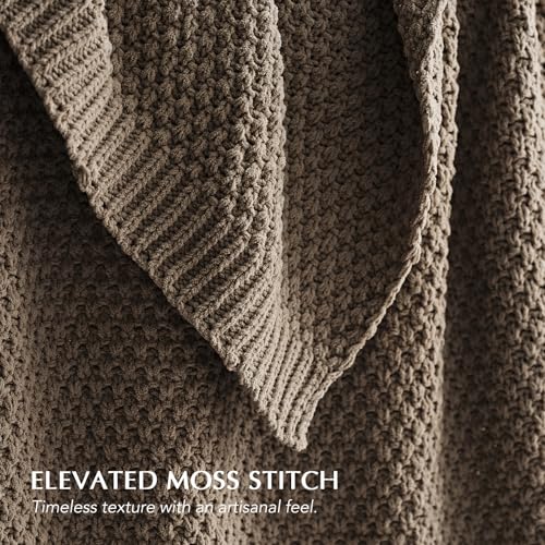 EVERGRACEHOME Chunky Chenille Knit Throw Blanket, 50 x 60, Mocha Brown - color: Mocha Brown, size: 50" X 60"