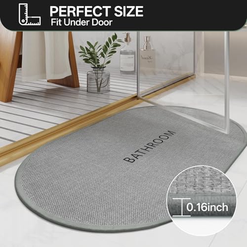 Bath Mat Non Slip,Quick Dry Bathroom Rug Under Door,16"x24",Grey - color: Grey, size: 16"x24"