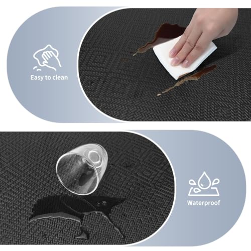 Kitchen Mat 2PCS Kitchen Rugs Cushioned Anti-Fatigue Rug Standing Desk Mat - color: Black, size: 59"L x 17.3"W x 0.5"Th