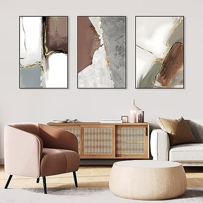 Wall Art Set of 3 Frames Canvas Wall art Decor Abstract Minimalism Natural Style Art Mural Posters & Prints, large Size Wall Art Aesthetics Living room Bedroom Kitchen Office (32 "X 24" X 3 pieces) - size: 32 "X 24" X 3 pieces