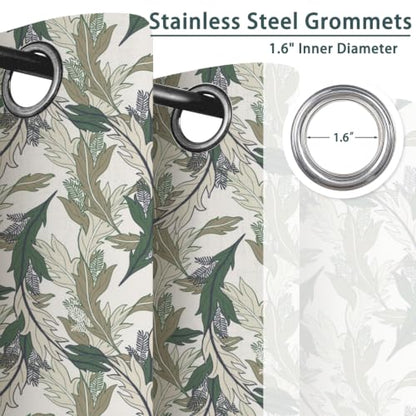 Modern Botanical Leaf Blackout Curtains 2 Panel Set, 52x84 Inch - color: Botanical-d