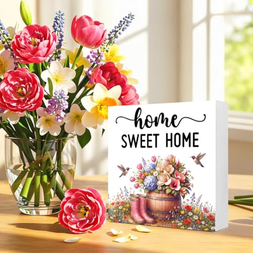 Home Sweet Home Wooden Box Tiered Tray Decor Sign - color: Home Sweet Home2