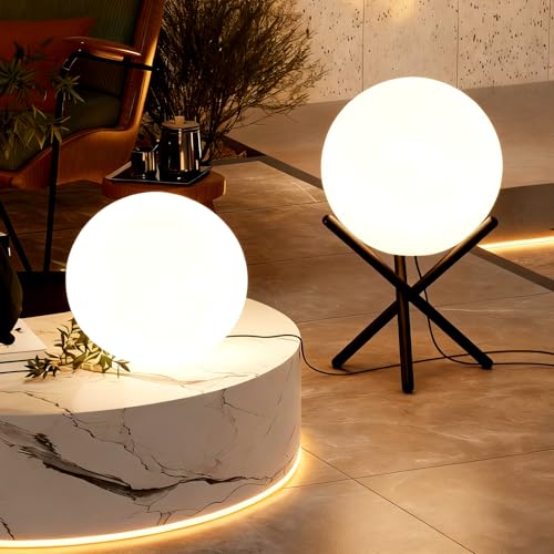 Lightdot Globe Floor Lamp, 12-Inch LED Ball Light 3000K with Tripod Base - color: 15.7''Warm White