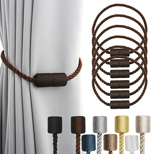 Magnetic Curtain Tiebacks Holdbacks Decorative Tie Backs for Windows Porlau - color: Coffee