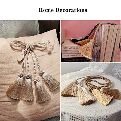 Elegant Tassel Curtain Tiebacks Rope Curtain Tie Backs for Windows Porlau - color: Beige