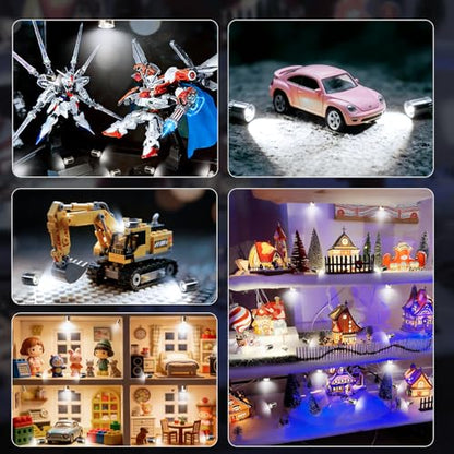 Aogist 12 PCS White Mini LED Spot Lights, Battery Operated Tiny SMD Lamps - color: White, size: 12