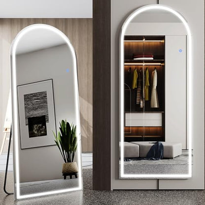 Antok 71"x28" LED Full Length Mirror, Lighted Floor Mirror, Arched - size: 71"L x 28"W, style: Arched Style