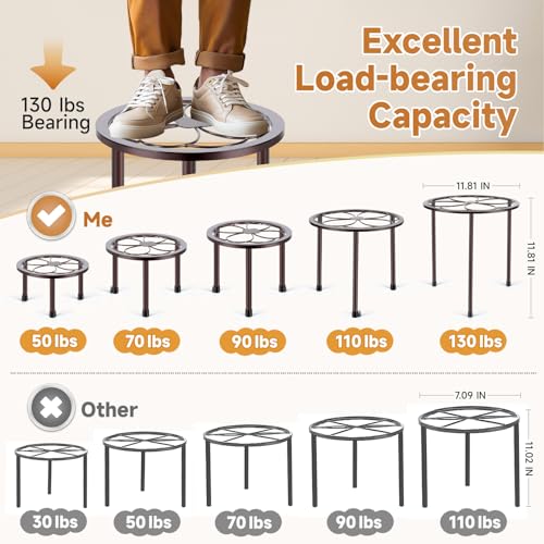 Amaoot 5 Pack Metal Plant Stand, Iron Plant Stands for Indoor and Outdoor - color: Brown