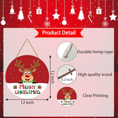 Christmas Door Decorations Cute Reindeer Christmas Wall Decor Hanging Sign