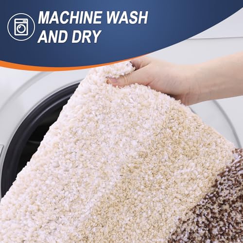 OLANLY Small Bathroom Rugs 24x16, Extra Soft Absorbent Microfiber Bath Rugs - color: Brown, size: 24" X 16"