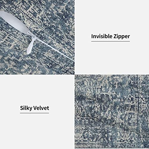 Navy Blue Carpet Pattern Boho Pillow Covers 18x18 Set of 2 - color: Navy Blue1, size: 18" x 18" (Pack of 2)