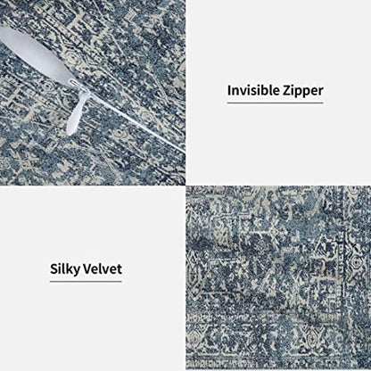 Navy Blue Carpet Pattern Boho Pillow Covers 18x18 Set of 2 - color: Navy Blue1, size: 18" x 18" (Pack of 2)
