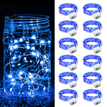 ZGWJ 12 Pack Blue Fairy Lights, Mini String Lights - color: Blue, size: 12P
