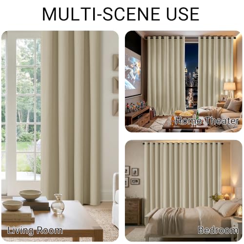 ChrisDowa Tan Blackout Curtains 45 Inches Long 2 Panels for Bedroom - color: Tan, size: 52"W x 45"L (Pack of 2)