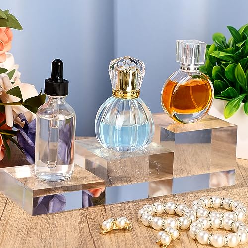 Geelin 3 Pcs Acrylic Risers Stand Display Block Decor Riser 3 Size, Square - style: Square