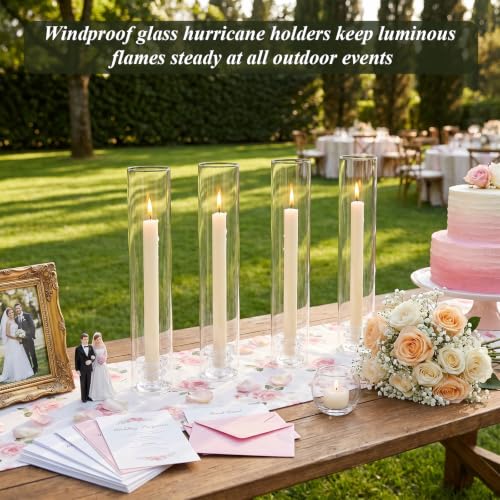10Pcs Hurricane Glass Candle Holders for Candlesticks Hurricane Taper Candle Holder Clear Glass Candlestick Holder Tapered Candlestick Holder for Dining Table Thanksgiving Christmas Wedding Fall Decor