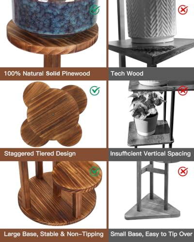 5 Tier Plant Stand Indoor, 32in Tall Wooden Flower Rack