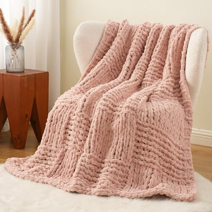 Pink Throw Blanket for Couch, 50"x60" - color: Pink