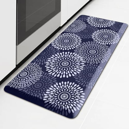 Kitchen Mat Water-Resistant Kitchen Rugs Cushioned Anti-Fatigue Floor Mat - color: Blue, size: 39"L x 17.3"W x 0.5"Th