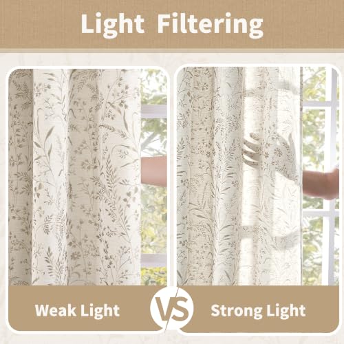 BGment Camel Linen Curtains for Living Room 63 Inch Length 2 Panels - color: Camel, size: 52"W x 63"L (Pack of 2)