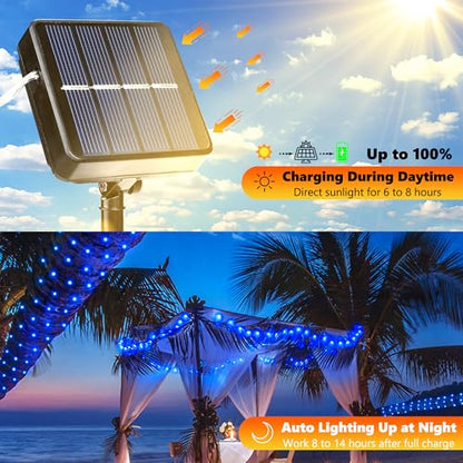 Joomer Solar Fairy Lights, 2-Pack Total 80FT 240LED String Lights, Blue - color: Blue, size: 2*120LED