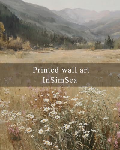 InSimSea Large Framed Wall Art, Wildflower Landscape Painting, 24x36 Inch - color: Flower Meadow