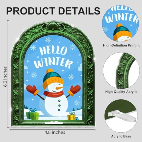 Vintage Framed Christmas Snowman Sign Table Decorations - color: SNOWMAN06