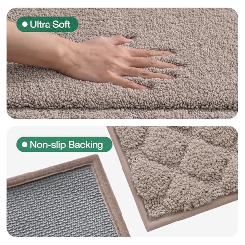 LUMI Bathroom Rugs 24x36, Non Slip Bath Mats, Absorbent Quick Dry, Brown - size: 24"x36"