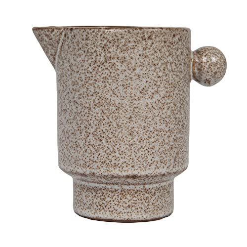 Creative Co-Op Modern Small Stoneware Pitcher or Vase, Putty Brown - color: Putty Brown, size: 16 Ounces
