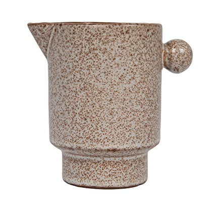 Creative Co-Op Modern Small Stoneware Pitcher or Vase, Putty Brown - color: Putty Brown, size: 16 Ounces