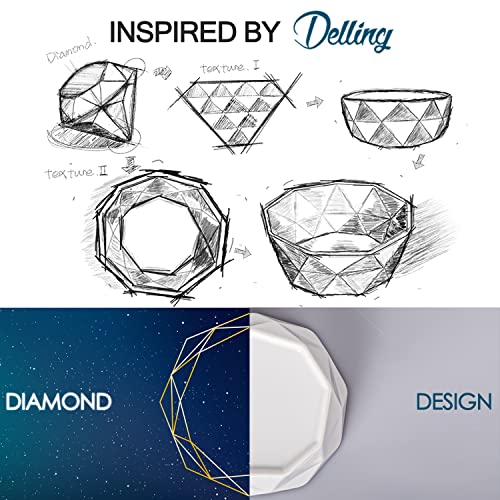 DELLING 4 Oz Ramekins Set of 6, Porcelain Creme Brulee Ramekins Oven Safe, Geometric Souffle Dishes for Baking Dessert Ice Cream, Small Ceramic Bowls Dishwasher Microwave Freezer Safe, White - size: 4oz