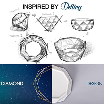 DELLING 4 Oz Ramekins Set of 6, Porcelain Creme Brulee Ramekins Oven Safe, Geometric Souffle Dishes for Baking Dessert Ice Cream, Small Ceramic Bowls Dishwasher Microwave Freezer Safe, White - size: 4oz