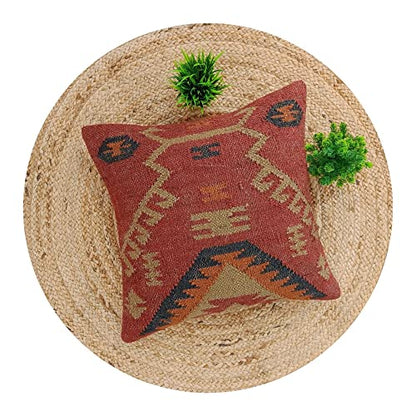 Trade Star 70% Jute 30% Wool Throw Pillow Cushion Cover 18x18 - color: Pattern 2
