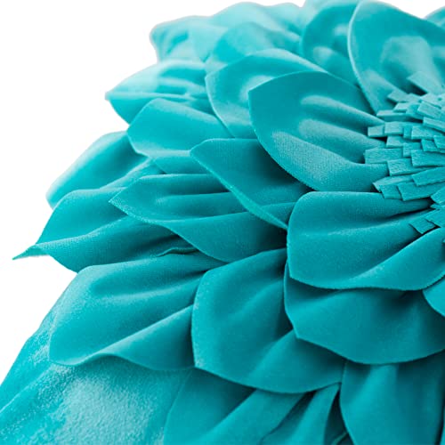 OiseauVoler Decorative 3D Flower Throw Pillow Covers 18 x 18 Inch Teal - color: Teal