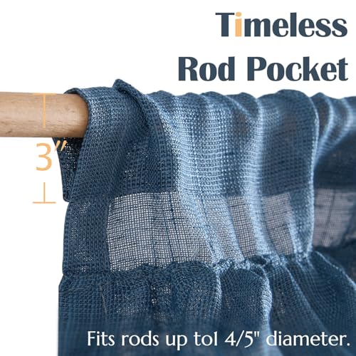 jinchan Ruffled Kitchen Window Valance Curtain, 18 Inch, 1 Panel, Blue Gray - color: 3-tier Ruffle | Blue Gray, size: 50"W x 18"L (Pack of 1)