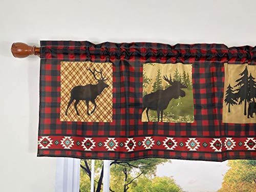 Lodge Rustic Buffalo Check Plaid Northwoods Valance 58 x 18 Inches - color: Buffalo Check, size: 58"W x 18"L (Pack of 1)