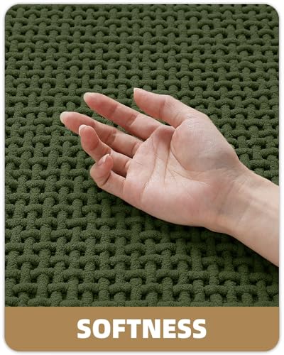 Color&Geometry Green 60x24 Waffle Bath Mat, Rubber Non Slip Bathroom Rug - color: Green, size: 24"x60"