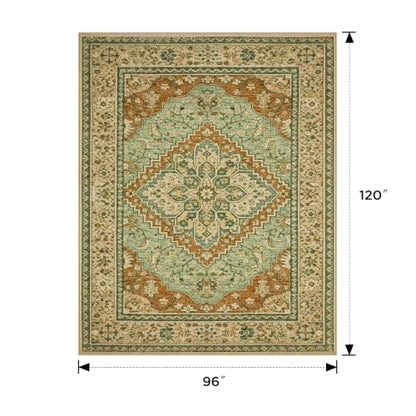 Joydeco Area Rugs 8x10 for Living Room Bedroom, Large Dining Room Rug - color: Brown&brick&green, size: 8' x 10' (Rectangular)