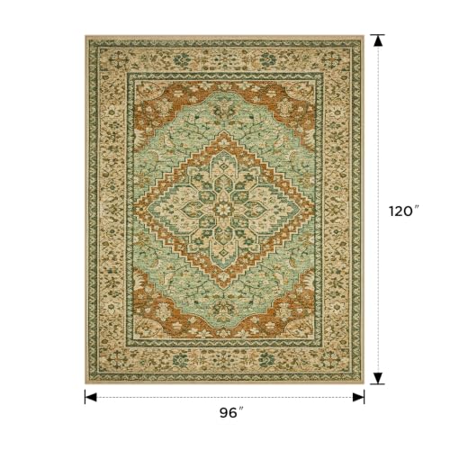Joydeco Area Rugs 8x10 for Living Room Bedroom, Large Dining Room Rug - color: Brown&brick&green, size: 8' x 10' (Rectangular)